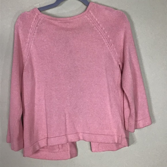 Talbots Women's Pink 3/4 length sleeve Open front  Sweater Sz. Sm NWOT - Picture 3 of 8